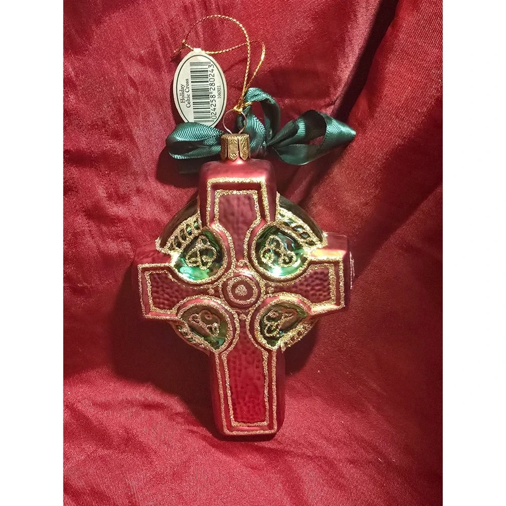 Waterford Holiday Heirlooms Celtic Cross Glass Ornament 1997 Limited 4802/7500